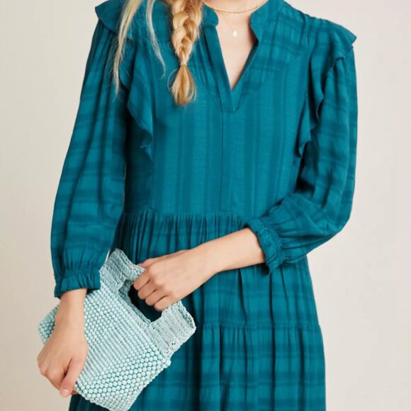 Anthropologie Amadi Rossi Ruffled Tunic 1X Plus Size - Picture 1 of 8
